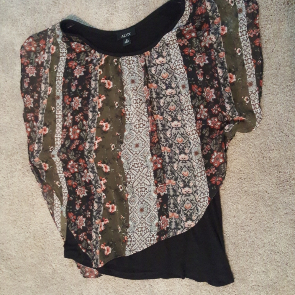 Asymmetrical flutter sleeve top